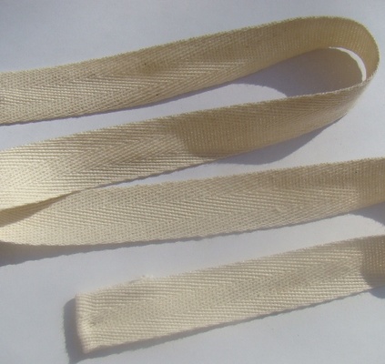 Киперная лента, ширина 25мм, цвет светлый бежевый, 90см