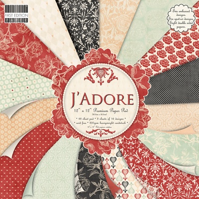 Набір паперу для скрапбукінгу First Edition - J’adore, 16 аркушів, розмір 30x30 см