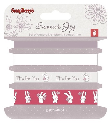 Набор декоративных лент от Scrapberry's - Летняя радость, 4 шт. по 1м