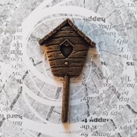 Пластиковое украшение "Скворечник" под античное золото от Е.В.A, 6 см, 1 шт.