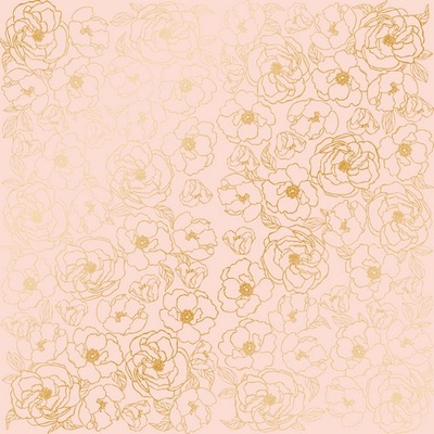Лист односторонней бумаги с фольгированием Golden Pion Peach,ТМ Фабрика Декора