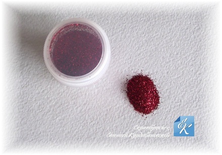 Сухий глітер червоний з мерехтінням від Євгенія Курдібановська ТМ, 20 мл