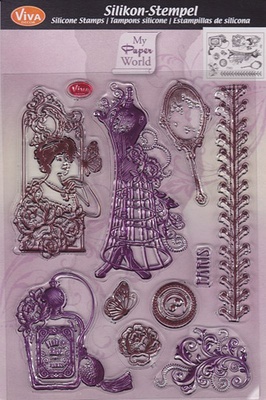 Набор акриловых штампов от Viva-decor "Парижская мода", размер 14 x 18 см.