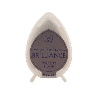 Чорнило для штампінгу Tsukineko - Brilliance Dew Drops Starlite Silver