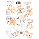 Набір наліпок (стікерів) 9 шт. Funny fox girl 184, ТМ Фабрика Декору
