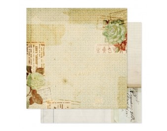 Лист скрапбумаги от Pink Paislee - Hope Chest - Documents 12x12 Paper