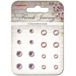 Набор хрустальных брадс "Французское путешествие",  цвет сиренево-розовый, 16шт.