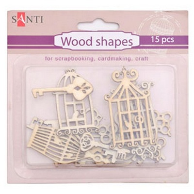 Набір форм деревʼяних ключі-клітки, 15шт., ТМ Santi