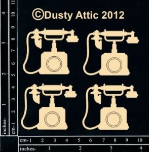 Чипборд від Dusty Attic - Telephones №2, 4 шт.