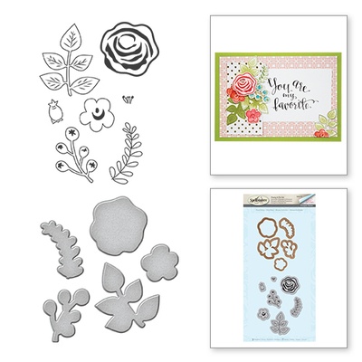 Ніж для вирубки + штампи від Spellbinders - Quite Contrary - Debi Adams - Floral Divine