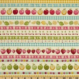 Ткань 100% хлопок - Фрукты-ягоды полоска, 45х55 см