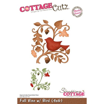 Ніж для вирубки CottageCutz Fall Vine w/ Bird, 10x15см