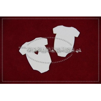 Чипборд Scrapiniec - Бодіки з сердечком, 8 штук