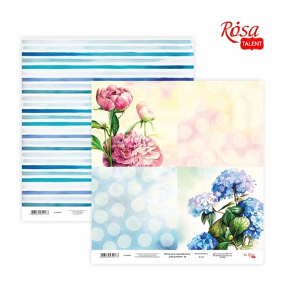 Бумага для скрапбукинга от ROSA TALENT - Floral Poem 16, двусторонняя, 30х30см, 200г/м2