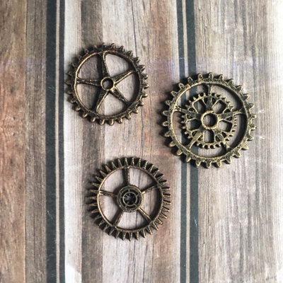 Набір шестерень з пластику під античне золото від E.В.A., 3 шт.