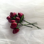 Земляника, цвет-бордово-розовый, пучок из 6 штук