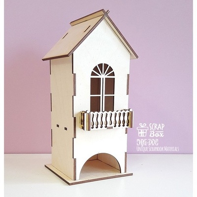 Дерев’яний декор ScrapBox - Чайний будиночок з балконом Wfs-001