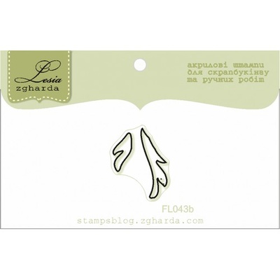 Акриловий штамп Lesia Zgharda FL043b Листочки контур, розмір 1,6x2,1 см