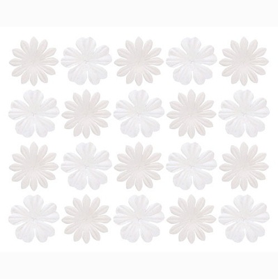 Набір квітів із шовковичного паперу, 2 види 20 шт., білі