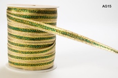 Стрічка Solid/Metallic, колір зелений/золотий, ширина 95 мм, довжина 90 см