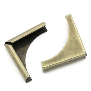 Металлические уголки для альбомов, 28х20 мм, античная бронза, 4 шт.