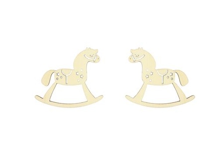 Лазерні вирубки з дерева від ScrapBerryʼs - Коник-гойдалка, 6,8 5,6см (уп. 2 шт.).