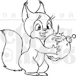 Штамп від ПСК - Білочка з кулею