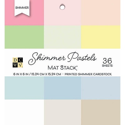Набір кардстоку DCWV Shimmer Pastels Solid, 15x15см, 36 аркушів, з блиском