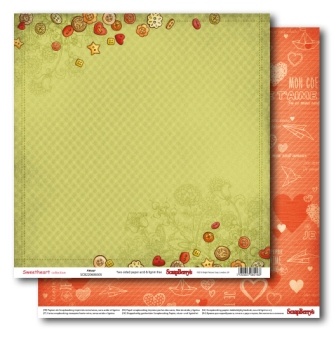 Папір двосторонній від ScrapBerryʼs - хлопчик і дівчинка - дитяча любов, 30,5x30,5 см, 190 г/м²