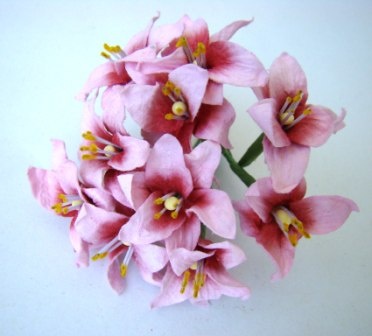 Лилия, диаметр 3 см, цвет розовый, 10 шт.