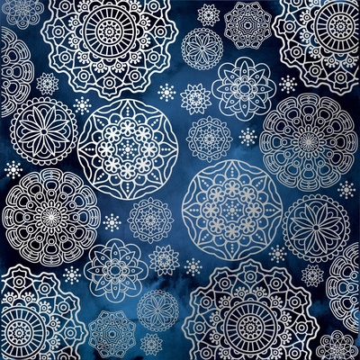 Аркуш одностороннього паперу зі срібним тисненням, дизайн Silver Napkins Night garden, 30,5см х 30,5см, ТМ Фабрика Декору