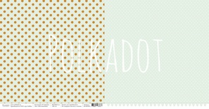 Лист двусторонней бумаги для скрапбукинга от Polkadot - "Фисташковый" из коллекции "В горошек"
