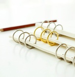 Кольца на стежне, по 3 кольца, диаметр 15 мм, цвет золото,  2 шт.