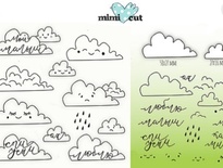 Набір штампів і ножів для вирубки від MiMiCut - Захмарна любов, 58 58x27мм, 27x16м