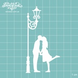 Чипборд от Вензелик - Парочка у фонаря, размер: 49x94 мм