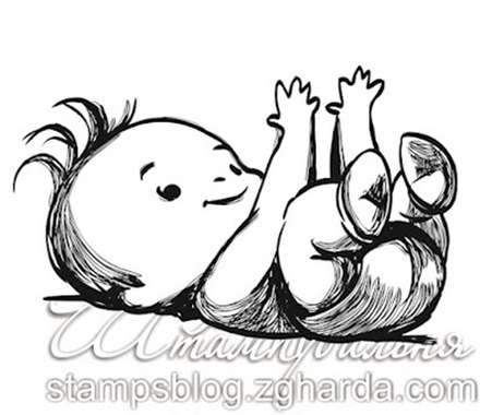 Акриловий штамп D018 Дитина, розмір 5,9х3,7 см