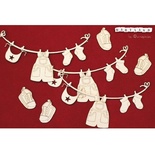 Чипборд Scrapiniec - Стирка одежды мальчика, 7 элементов