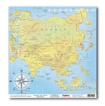 Лист бумаги для скрапбукинга  от ScrapBerry's - Вокруг Света - Вокруг света