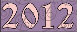Чипборд напис "2012", №1.