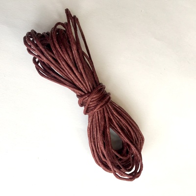Вощений шнур, 1,5 мм, колір вишневий, 5 метрів