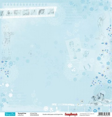 Бумага для скрапбукинга от ScrapBerry's - Подружки - Замечательный день, 30,5х30,5, 190 гр/м, двусторонняя