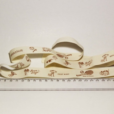 Стрічка від Thailand - Spring Nature Key Print Cotton Ribbon Label String, 1 метр