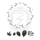 Акриловый штамп Lesia Zgharda FL090 Веночек с листочками, набор из 6 штампов