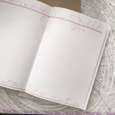 Блок для кулинарной книги,  листы белые в клеточку 100 г/м, 96 листов (192 страницы), формат А5