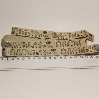 Стрічка від Thailand - Bird Cage Pattern Linen Ribbon Label String, 1 метр