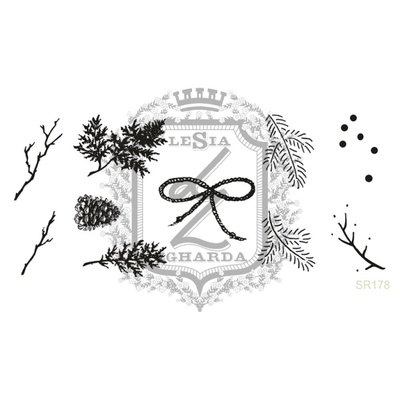 Акриловый штамп Lesia Zgharda SR178 Веточки, шишки, ягодки, набор из 10 штампов