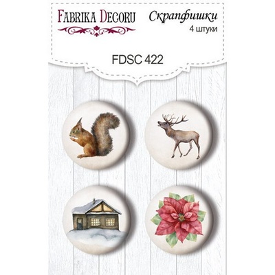Набір скрап-фішок 4шт. Winter wonders 422, ТМ Фабрика Декору
