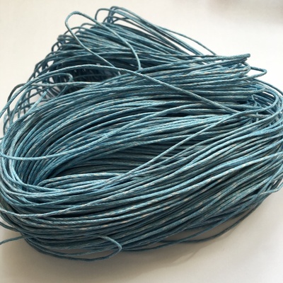 Вощений шнур, 1мм, колір блакитний, 5 метрів