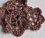 Вязаный цветок ручной работы, цвет шоколадный, 4,5см, 1шт.