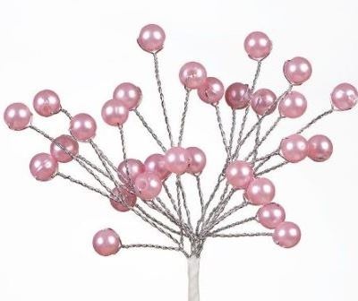 Міні-гілочки з перлинками від ScrapBerryʼs, рожеві, 6 шт